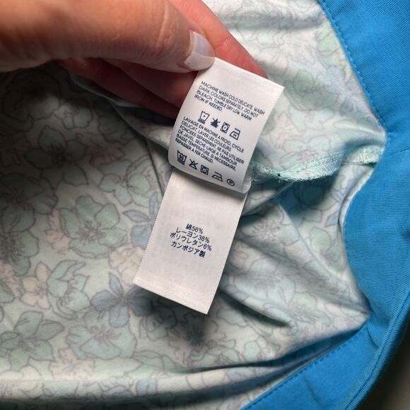 Lands End Faux Wrap Maxi Dress Size Large Floral Sleeveless Stretch Blue NWT - Picture 13 of 16